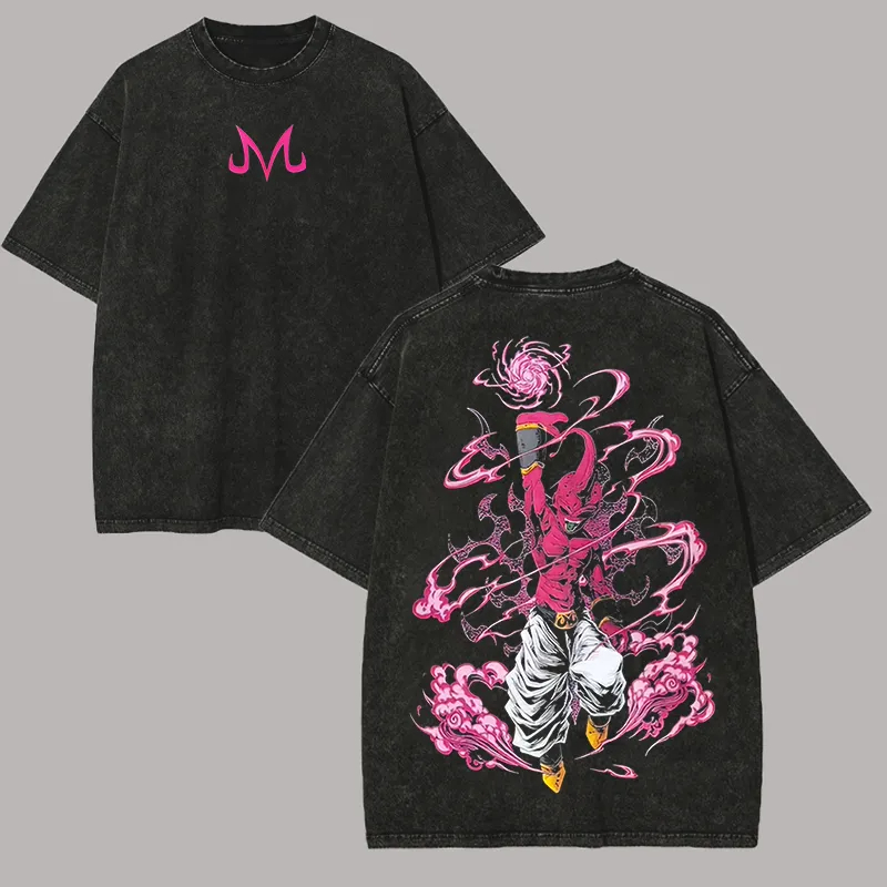 Acid Wash Vintage Graphic T Shirt - Kid Buu T-Shirt Dragon Ball Z