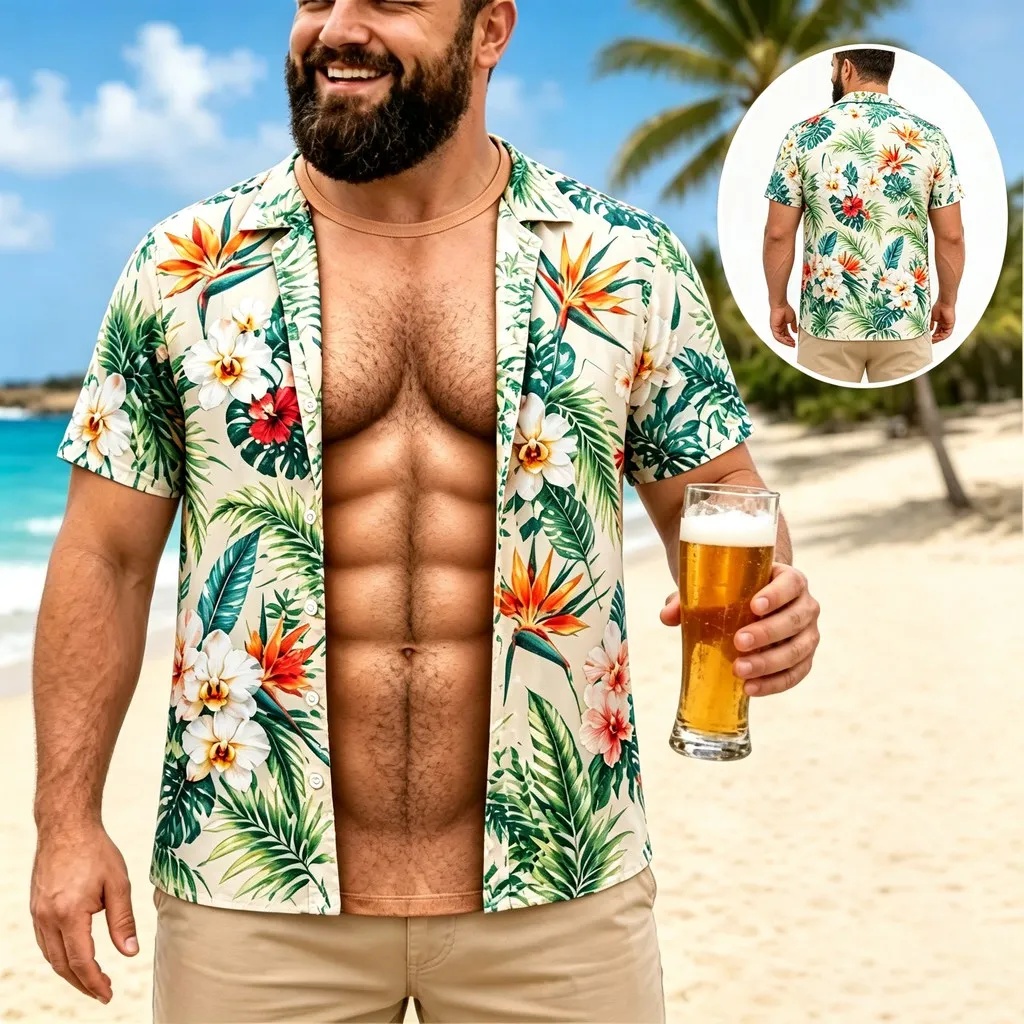 Neues Herren-Hawaiihemd mit ku – Vintage Hawaiian Floral Shirt Bewertung und Preis