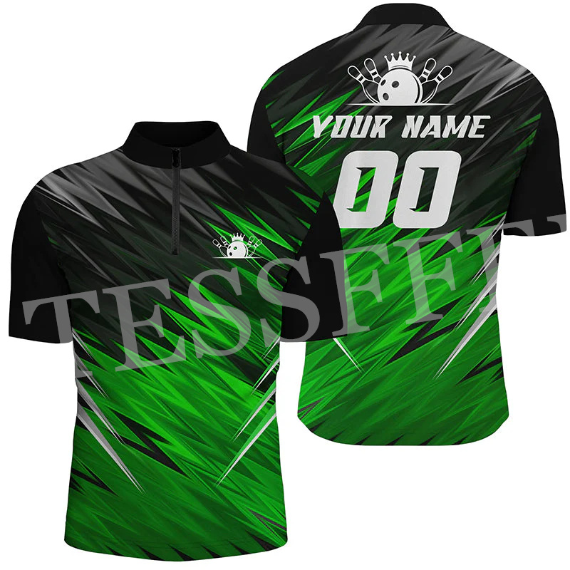 Benutzer definierte Name Strei – Short Sleeve Bowling Shirt Retro Bewertung und Preis
